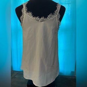 White lace collar fancy tank top